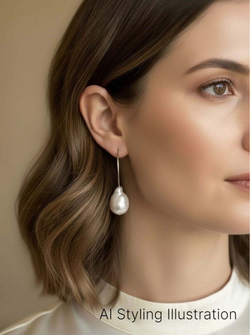 Sterling Silver Baroque Pearl Drop Earrings White Sculptural Dangle